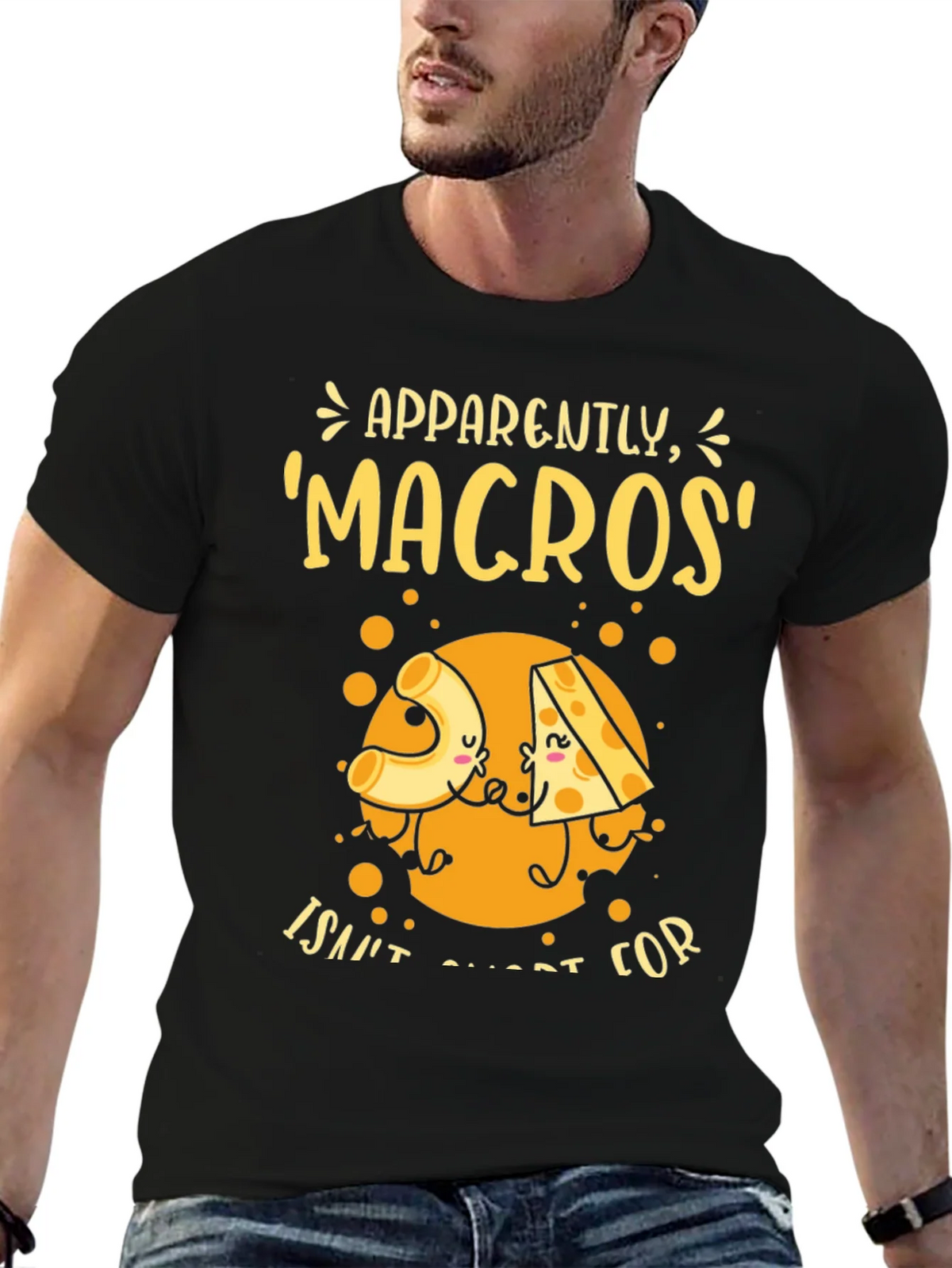 Funny Macros Pasta and Cheese Graphic T-Shirt product image 6
