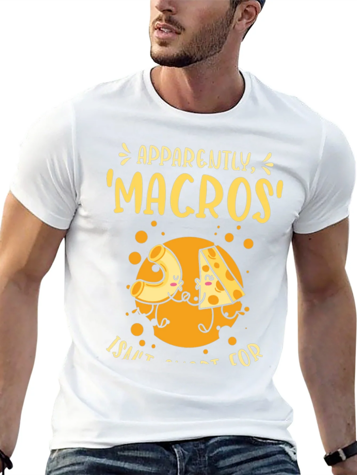 Funny Macros Pasta and Cheese Graphic T-Shirt product image 12