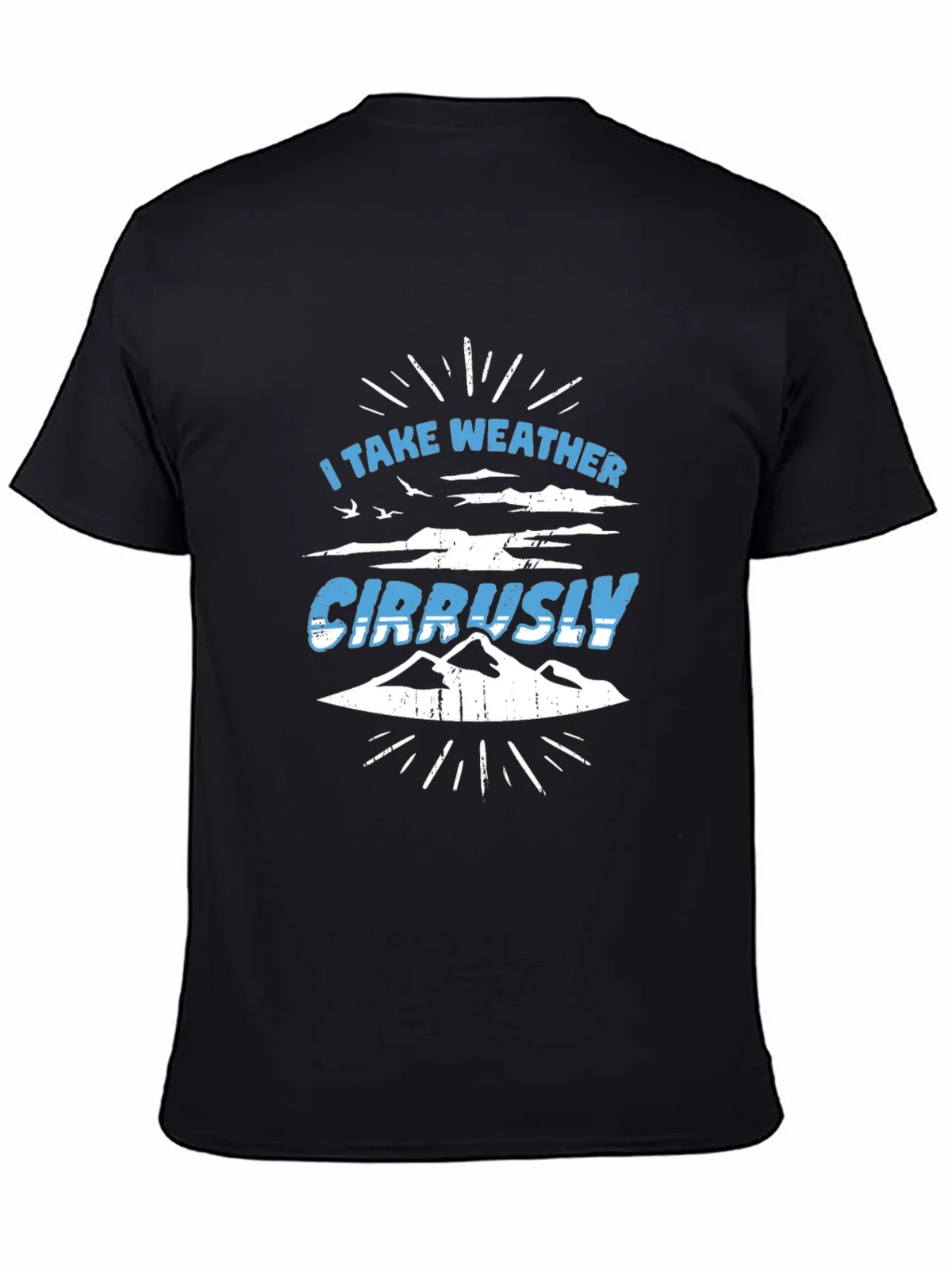 Weather Puns Black T-Shirt - Cirrusly product image 4