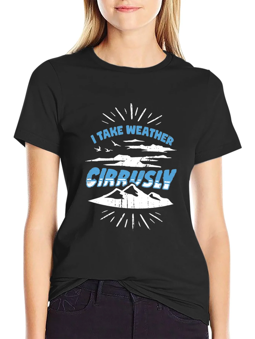 Weather Puns Black T-Shirt - Cirrusly product image 2