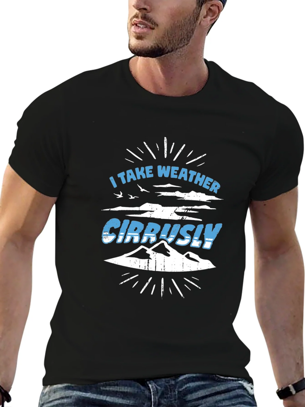 Weather Puns Black T-Shirt - Cirrusly product image 6