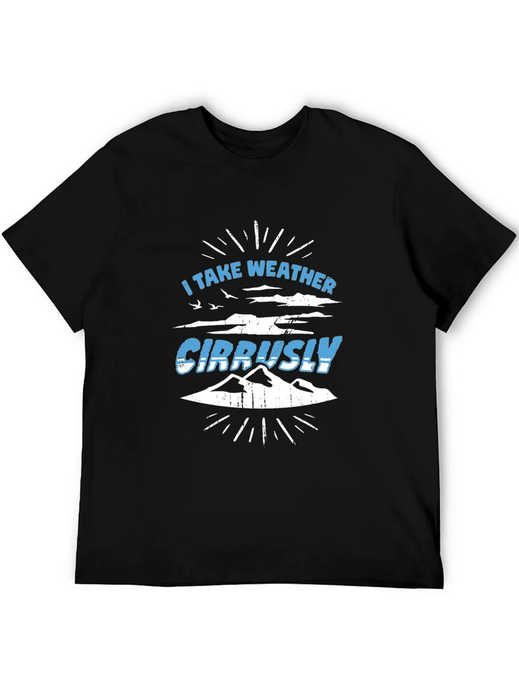 Weather Puns Black T-Shirt - Cirrusly product image 5