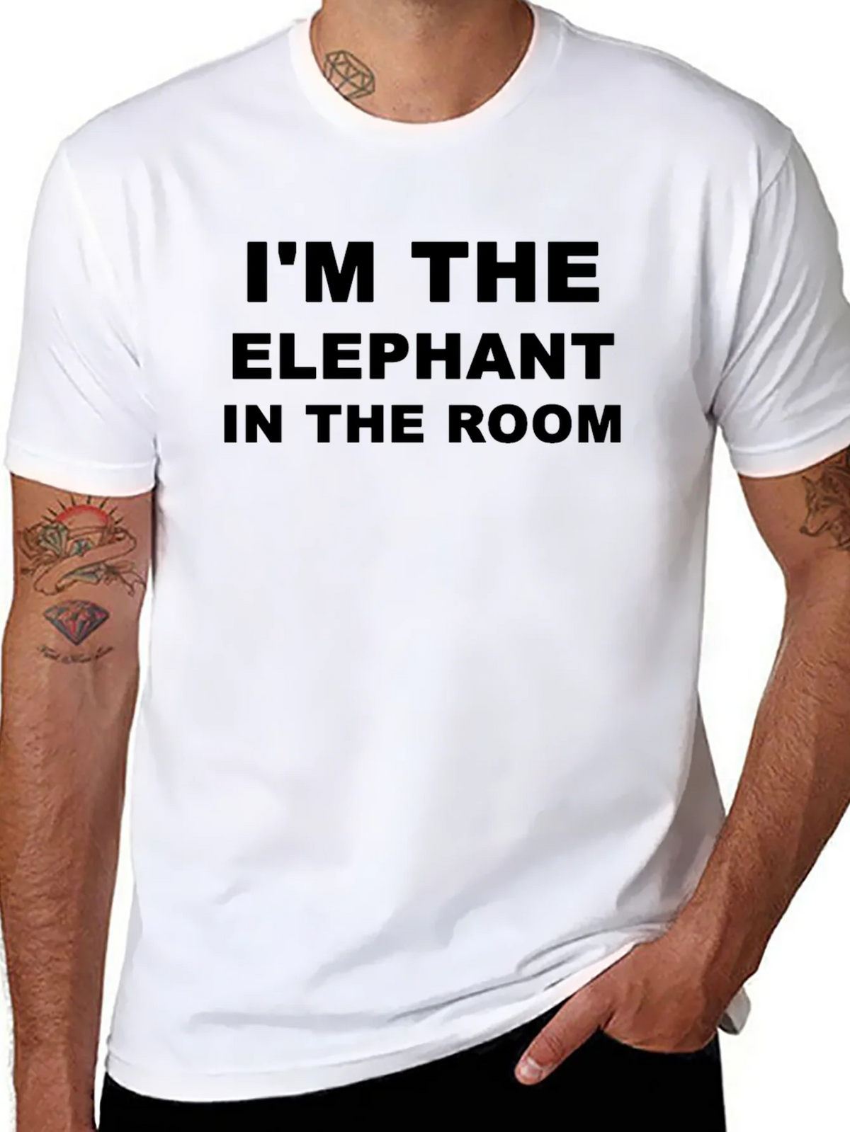Elephant in the Room Mens Black T-Shirt product image 7