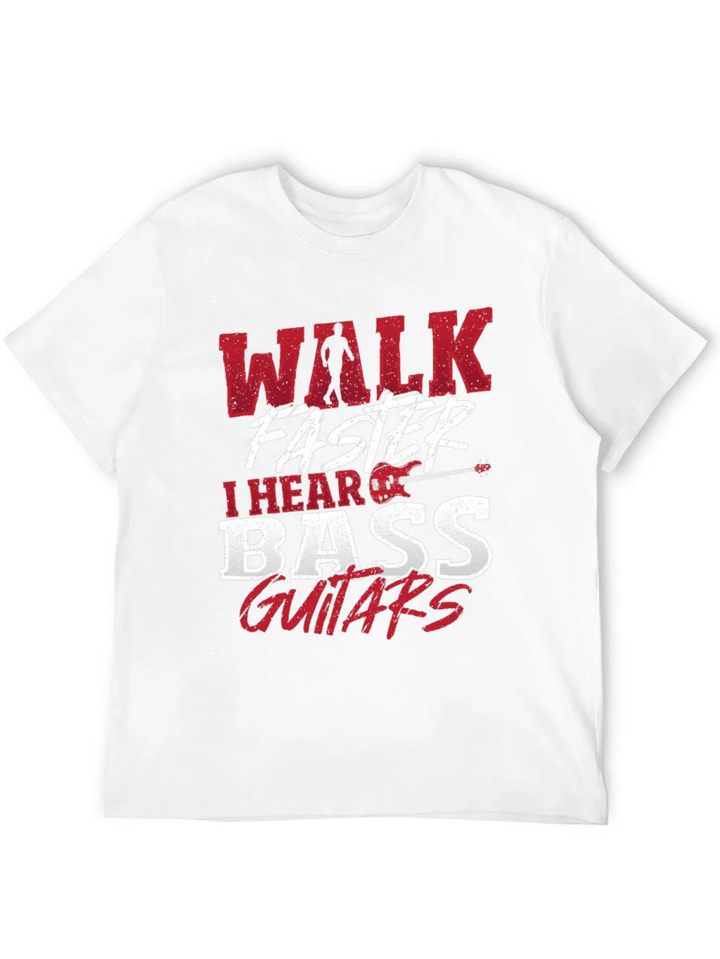 Walk Faster I Hear Bass Guitars Black T-Shirt product image 11