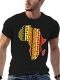 Africa Map Pattern Mens Black T-Shirt product image 1