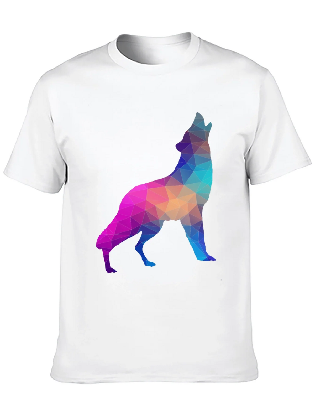 Geometric Wolf Graphic Tee - Black T-Shirt product image 7