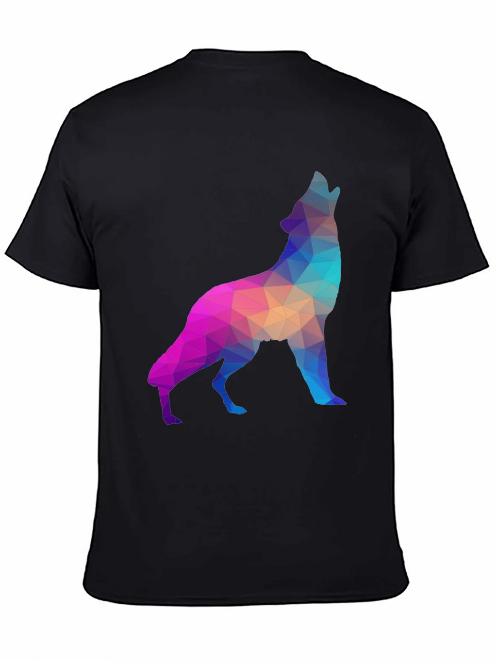 Geometric Wolf Graphic Tee - Black T-Shirt product image 3
