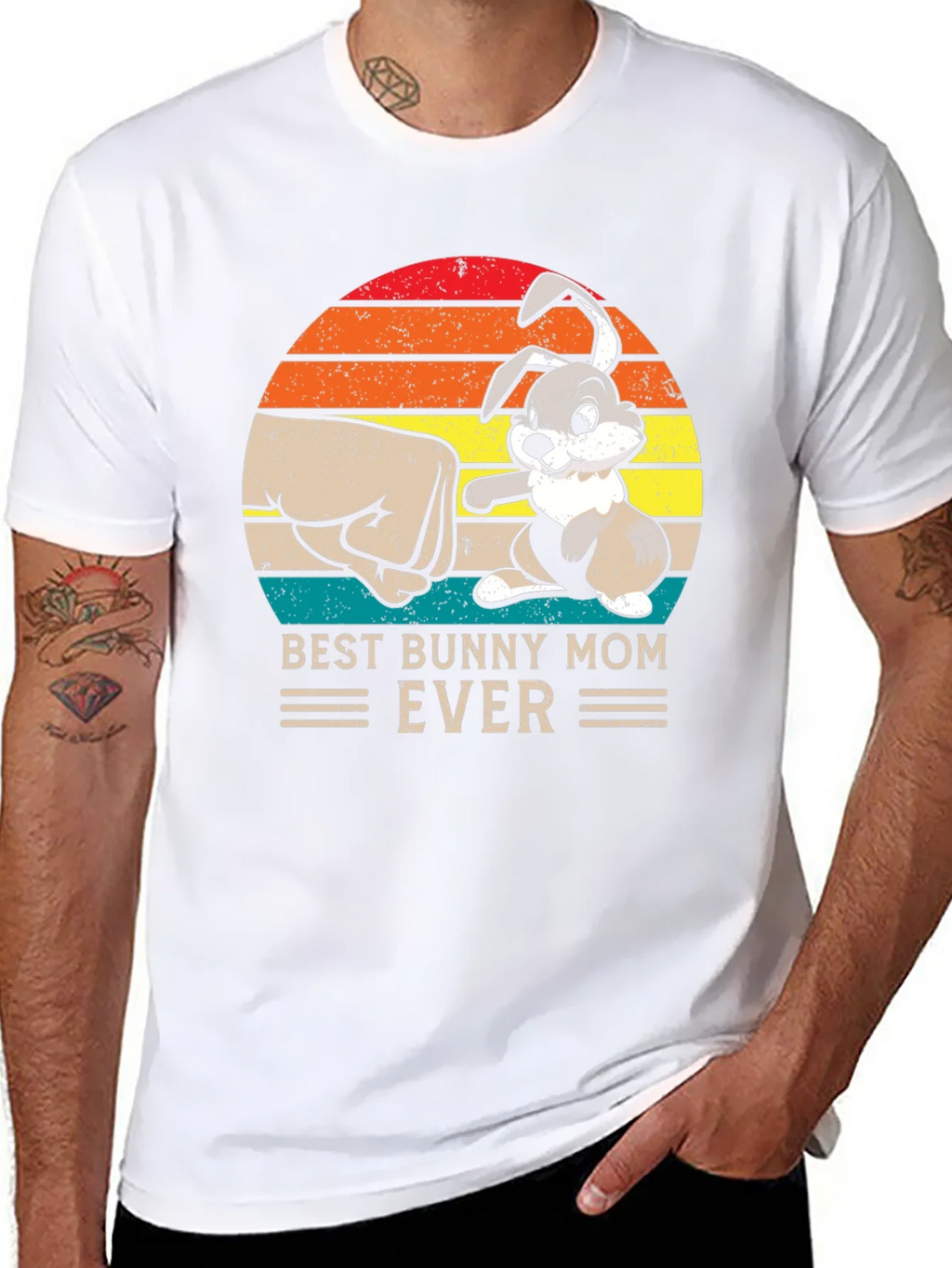 Best Bunny Mom Ever Black T-Shirt product image 3