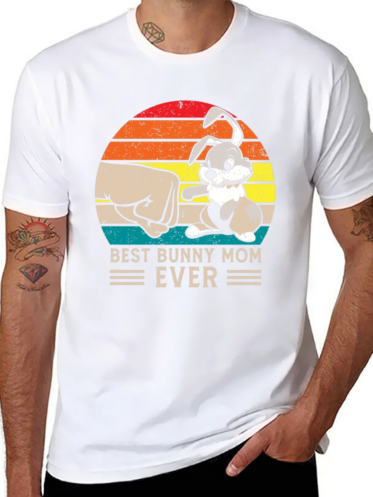 Best Bunny Mom Ever Black T-Shirt product image 3