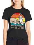 Best Bunny Mom Ever Black T-Shirt product image 1