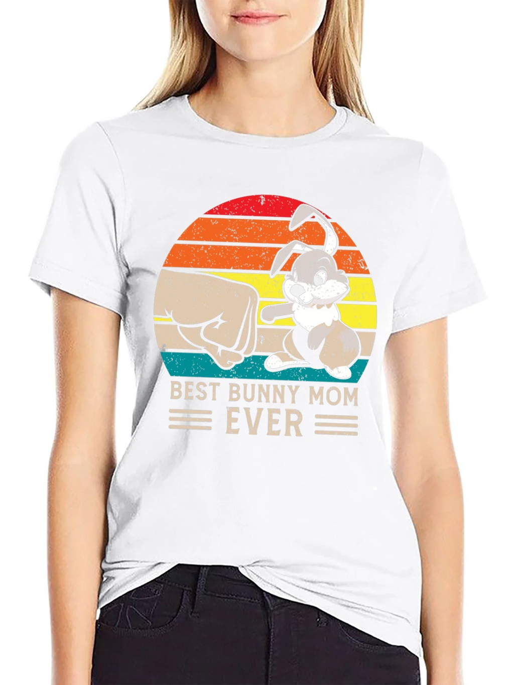 Best Bunny Mom Ever Black T-Shirt product image 4