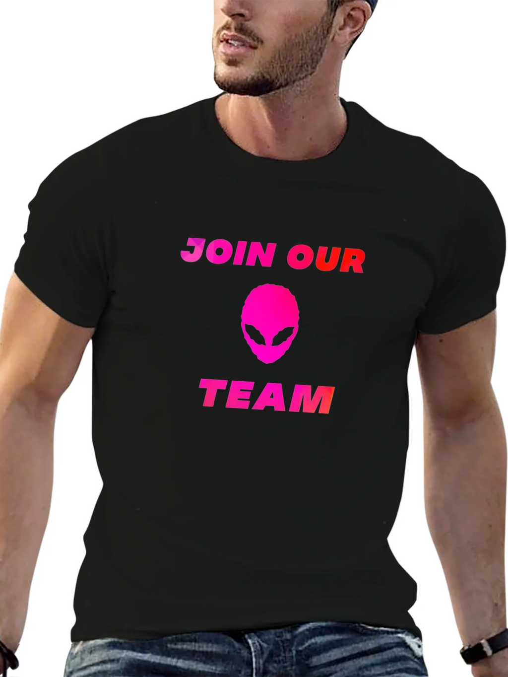 Join Our Team Alien T-Shirt - Black Cotton Blend product image 6