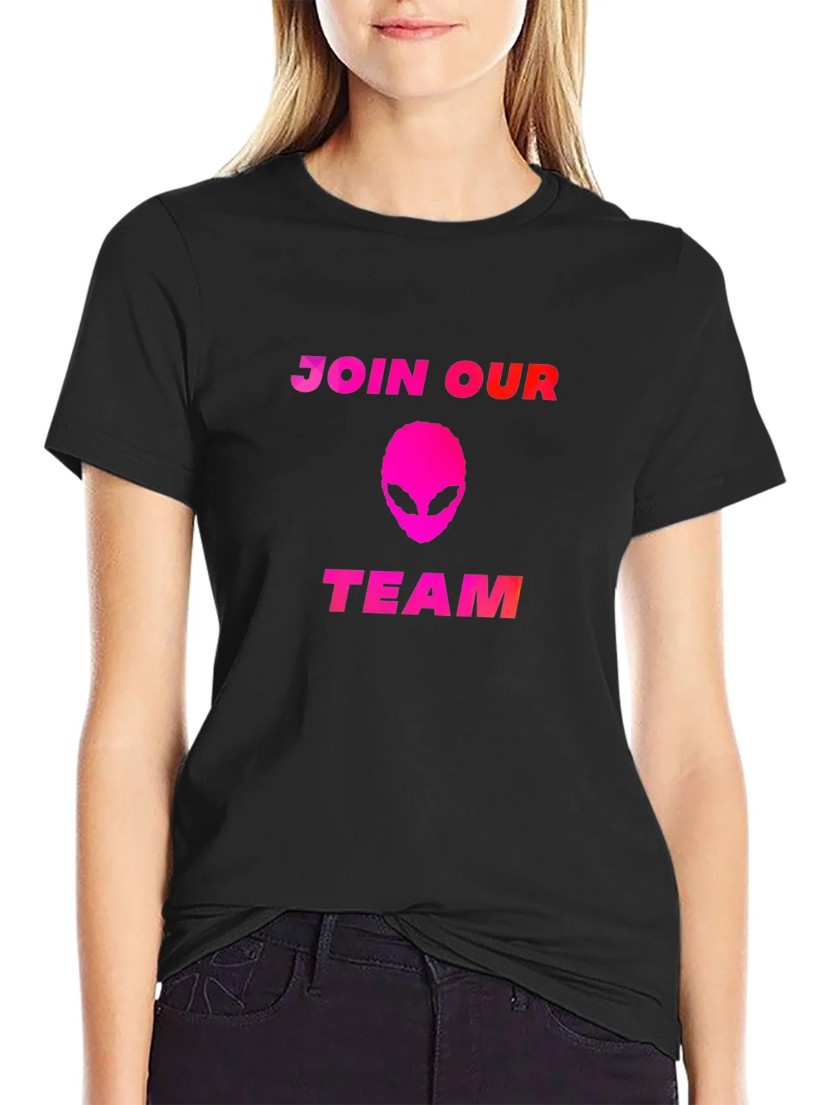 Join Our Team Alien T-Shirt - Black Cotton Blend product image 2