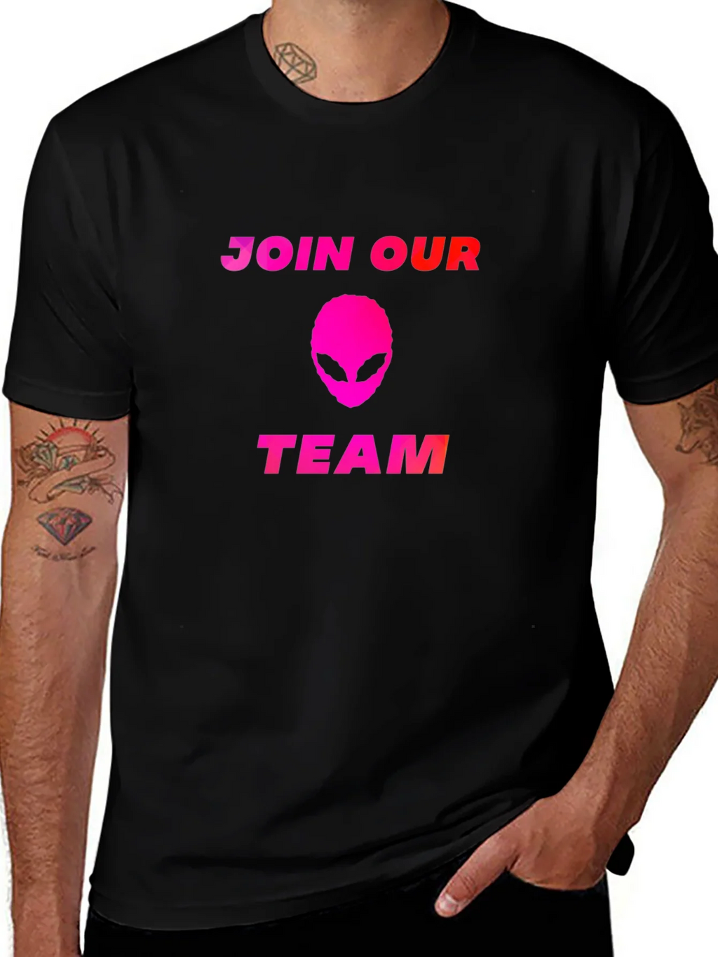 Join Our Team Alien T-Shirt - Black Cotton Blend product image 1