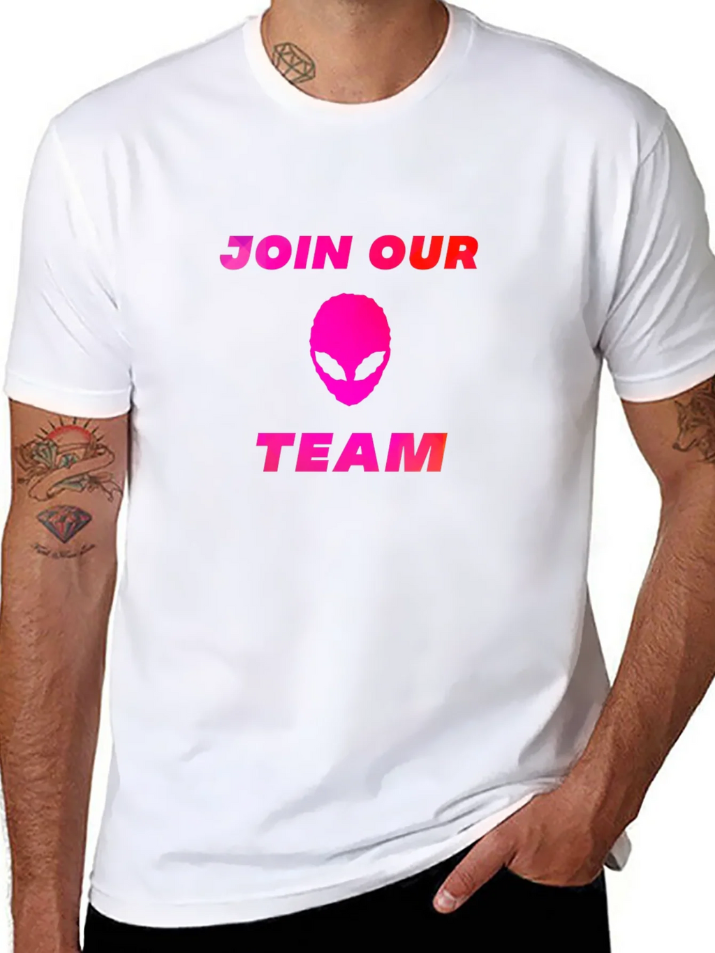 Join Our Team Alien T-Shirt - Black Cotton Blend product image 7