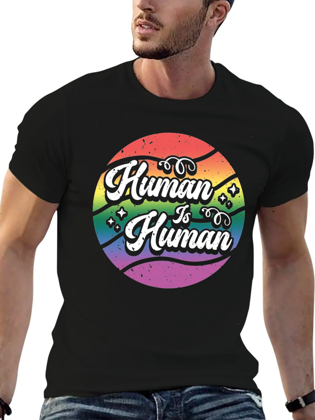 Human Is Graphic Tee - LGBTQ+ Pride product image 6
