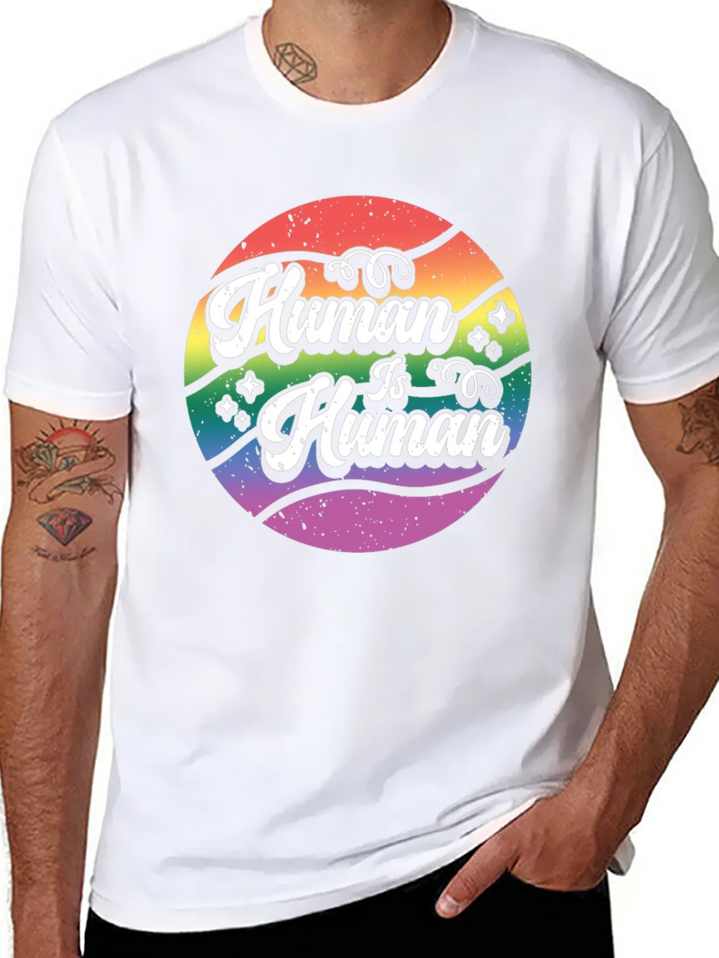 Human Is Graphic Tee - LGBTQ+ Pride product image 7
