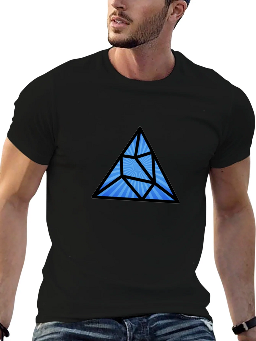 Geometric Prism Black T-Shirt product image 6