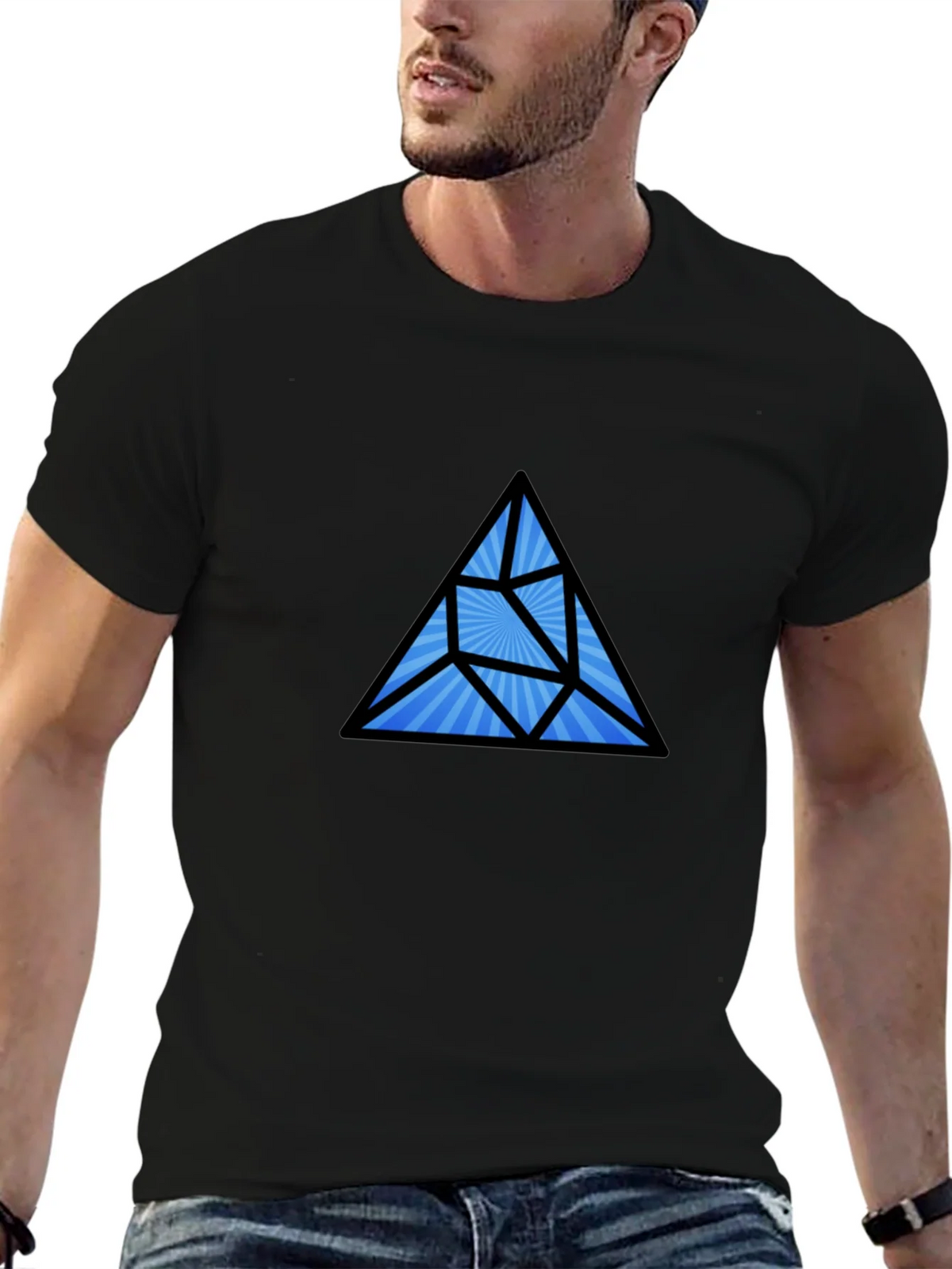 Geometric Prism Black T-Shirt product image 6