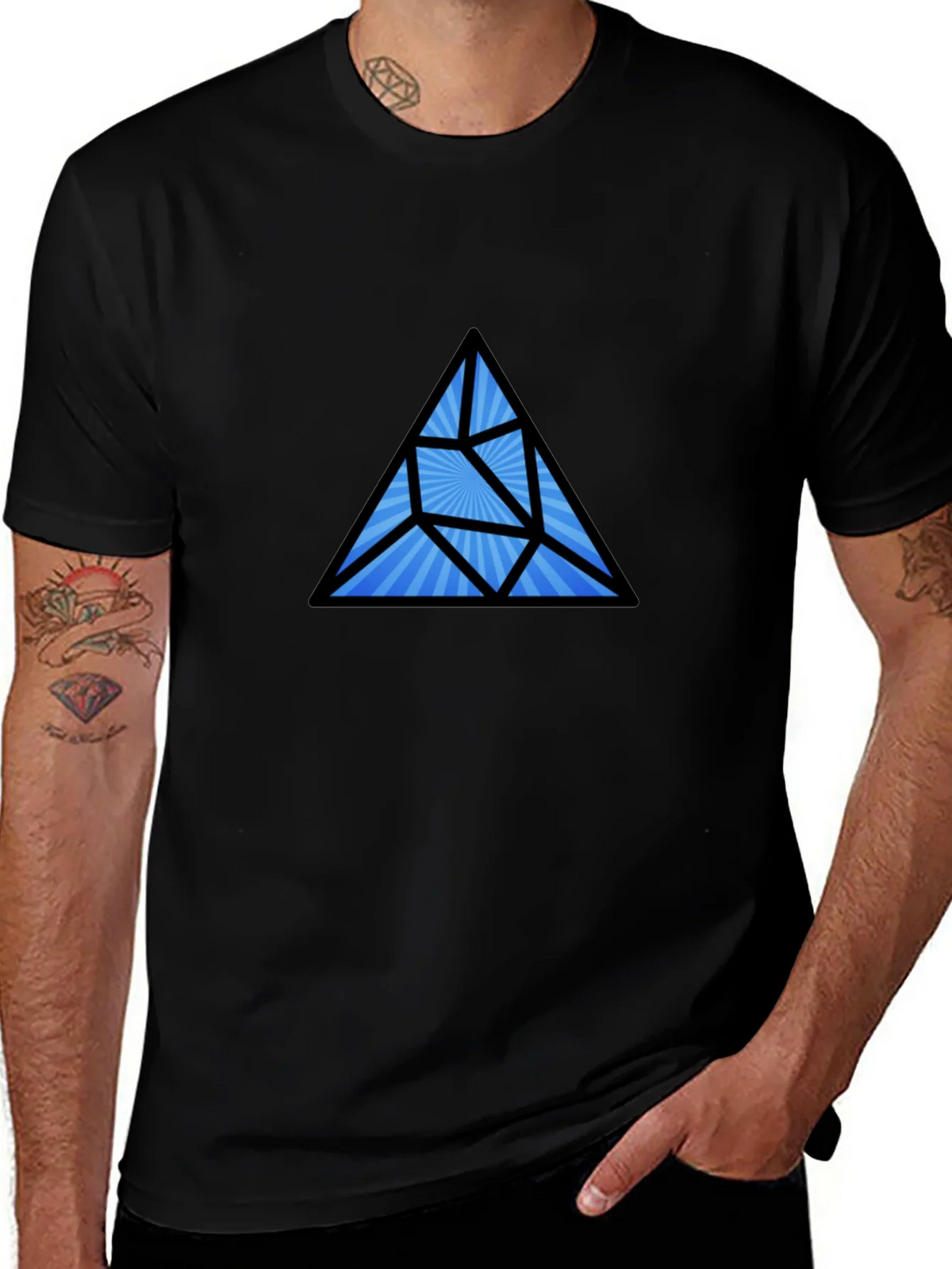Geometric Prism Black T-Shirt product image 1