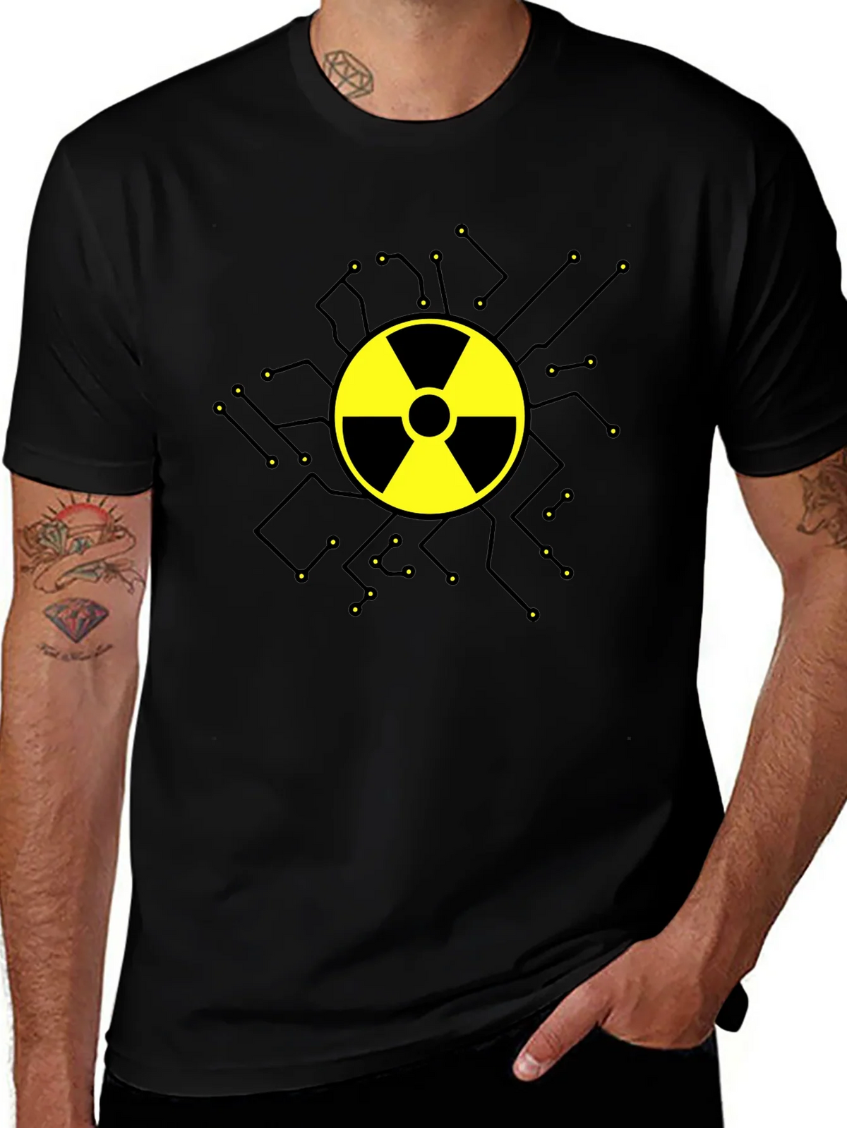 Radioactive Symbol Graphic T-Shirt - Black Cotton product image 1