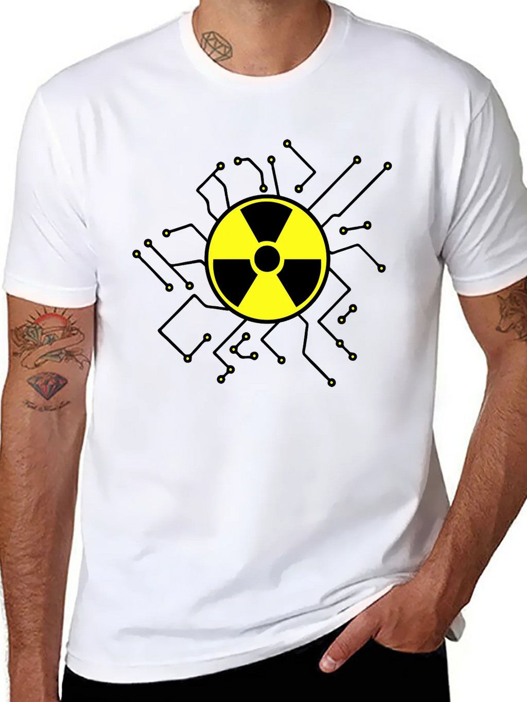 Radioactive Symbol Graphic T-Shirt - Black Cotton product image 7