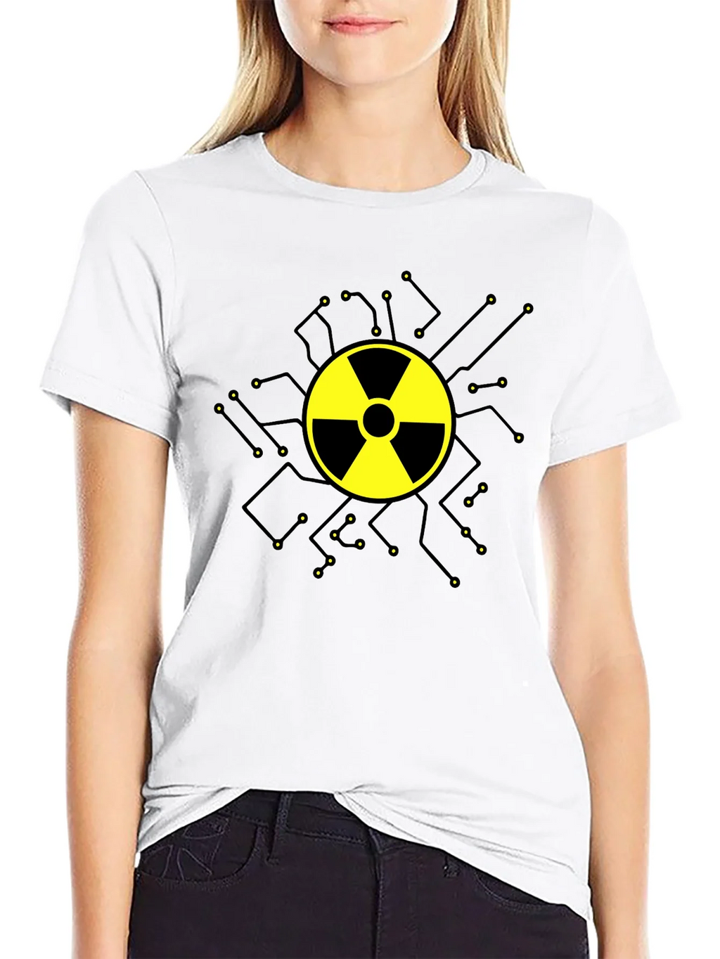 Radioactive Symbol Graphic T-Shirt - Black Cotton product image 8