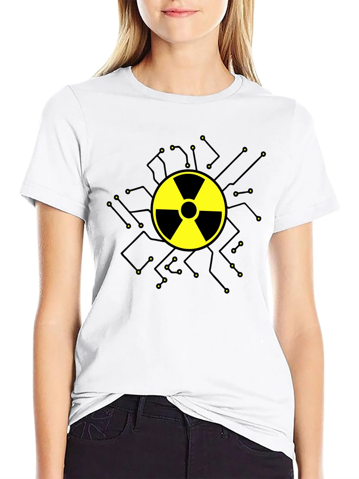 Radioactive Symbol Graphic T-Shirt - Black Cotton product image 8