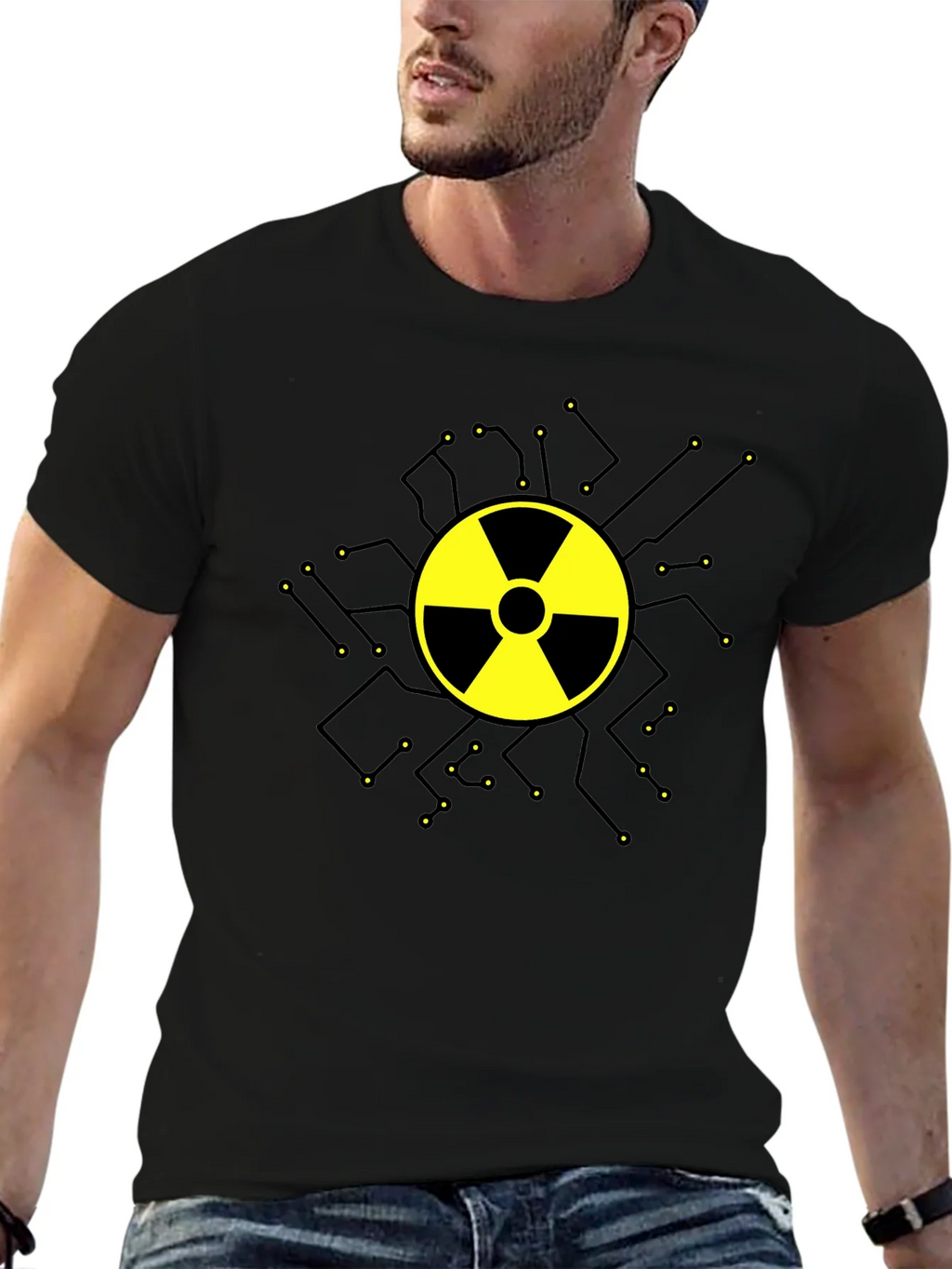 Radioactive Symbol Graphic T-Shirt - Black Cotton product image 6