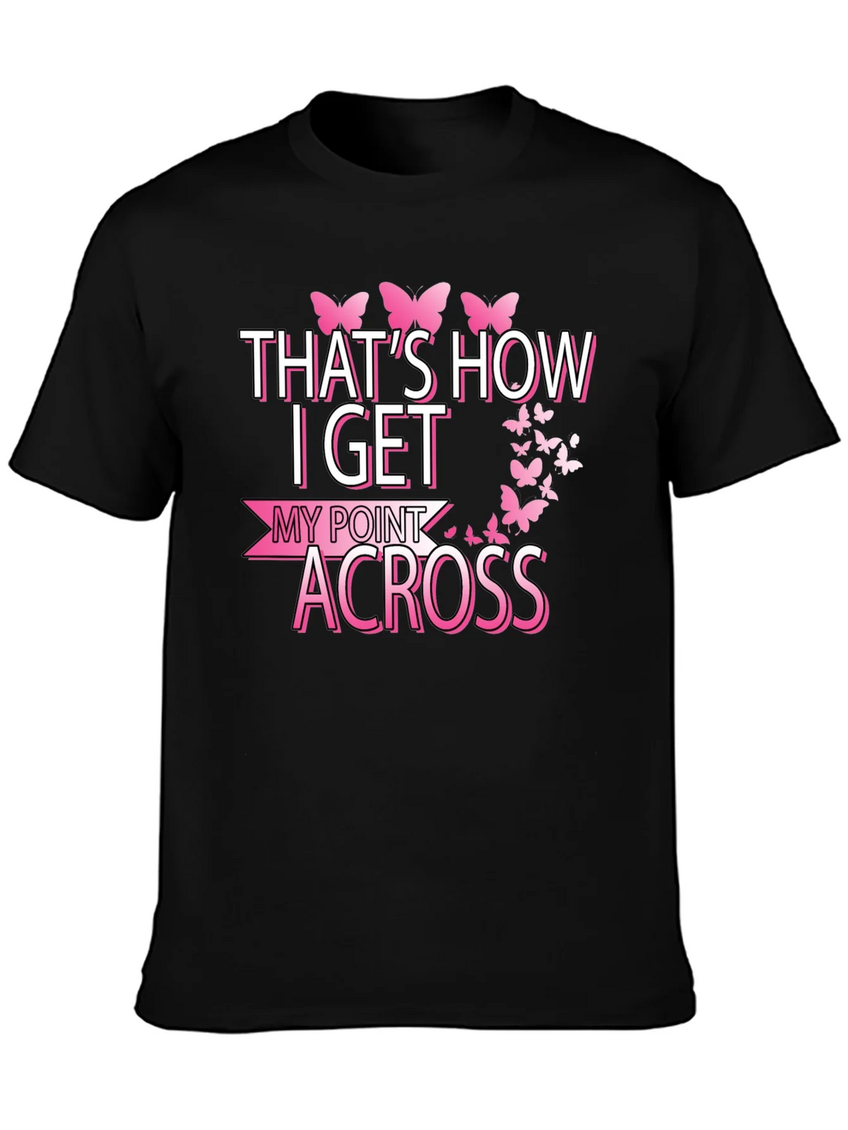 Butterfly Point Across Graphic Tee - Breast Cancer Awareness product image 3