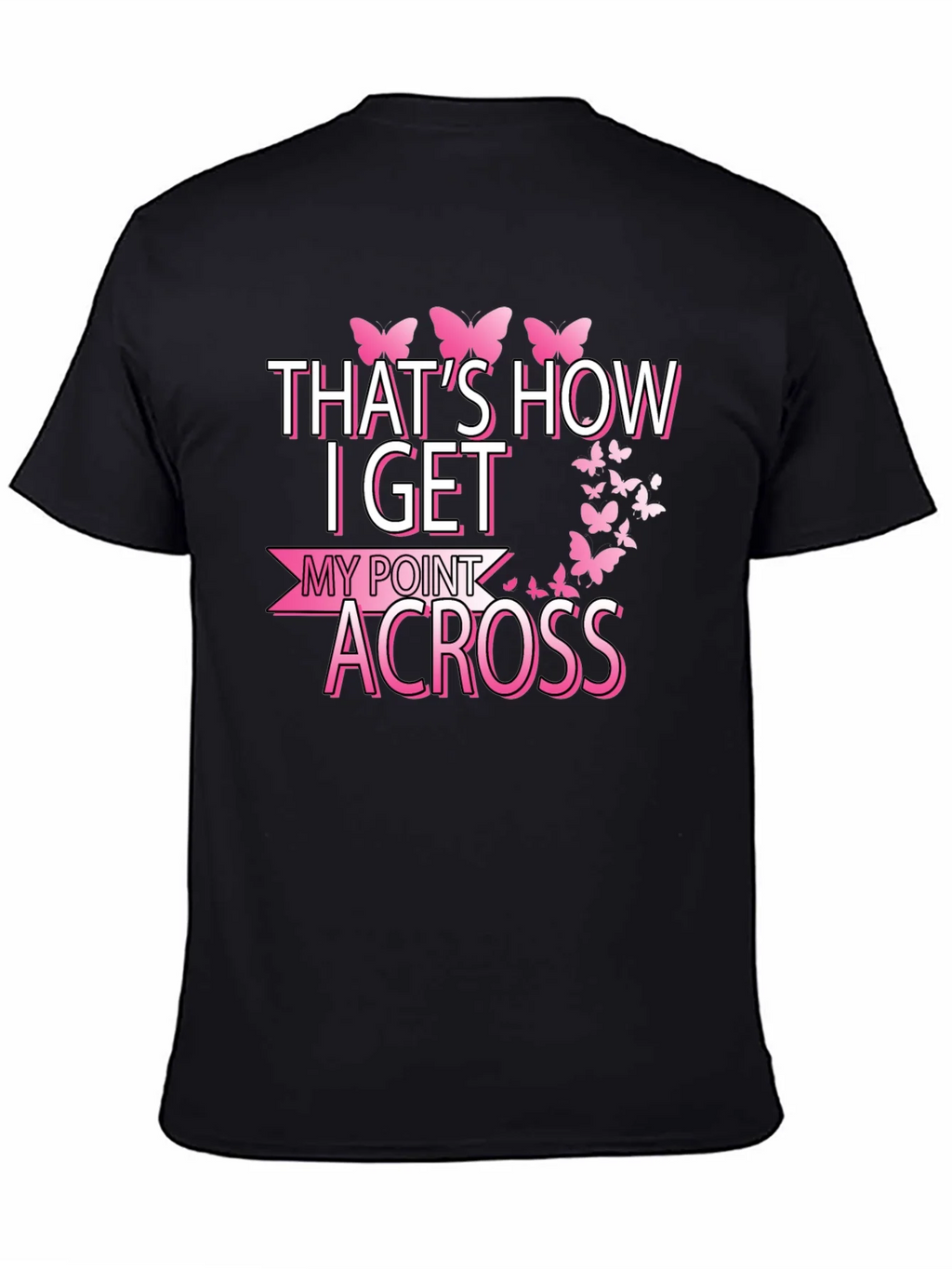 Butterfly Point Across Graphic Tee - Breast Cancer Awareness product image 4