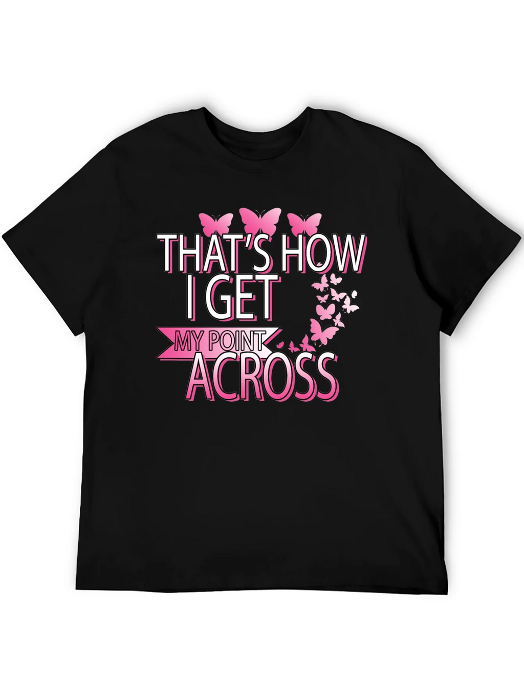 Butterfly Point Across Graphic Tee - Breast Cancer Awareness product image 5