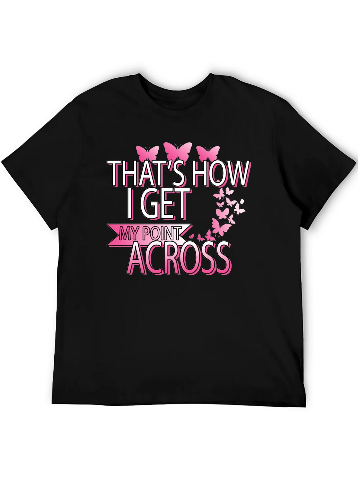 Butterfly Point Across Graphic Tee - Breast Cancer Awareness product image 5