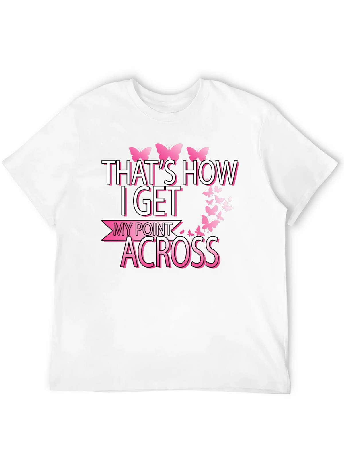Butterfly Point Across Graphic Tee - Breast Cancer Awareness product image 11