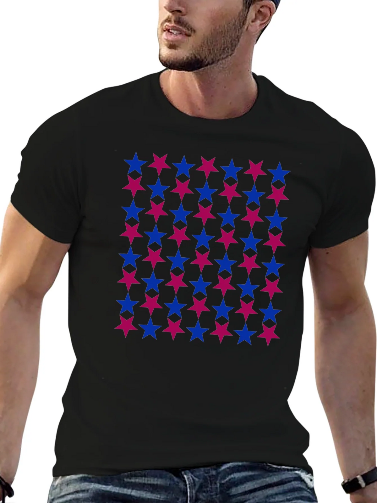 Bi Pride Stars T-Shirt - LGBTQ+ Apparel product image 6