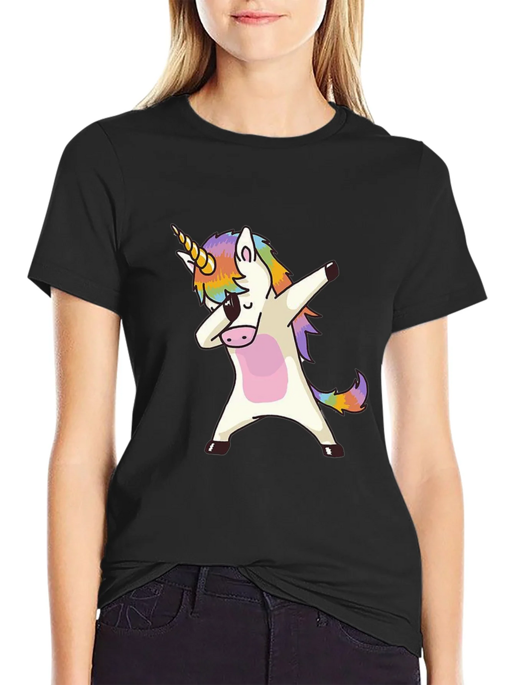 Dabbing Unicorn Graphic Tee - Black product image 2