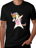 Dabbing Unicorn Graphic Tee - Black product image 1