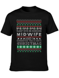 Awesome Midwife White Christmas Graphic T-Shirt product image 1