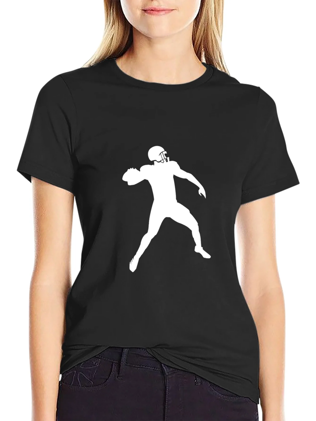 Football Throw Graphic Tee - Black T-Shirt product image 2