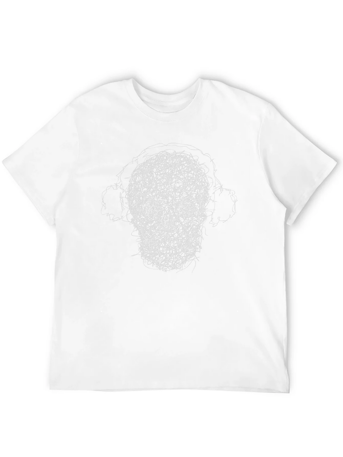 Skull Scribble Graphic Tee - Black Cotton Casual Shirt product image 10