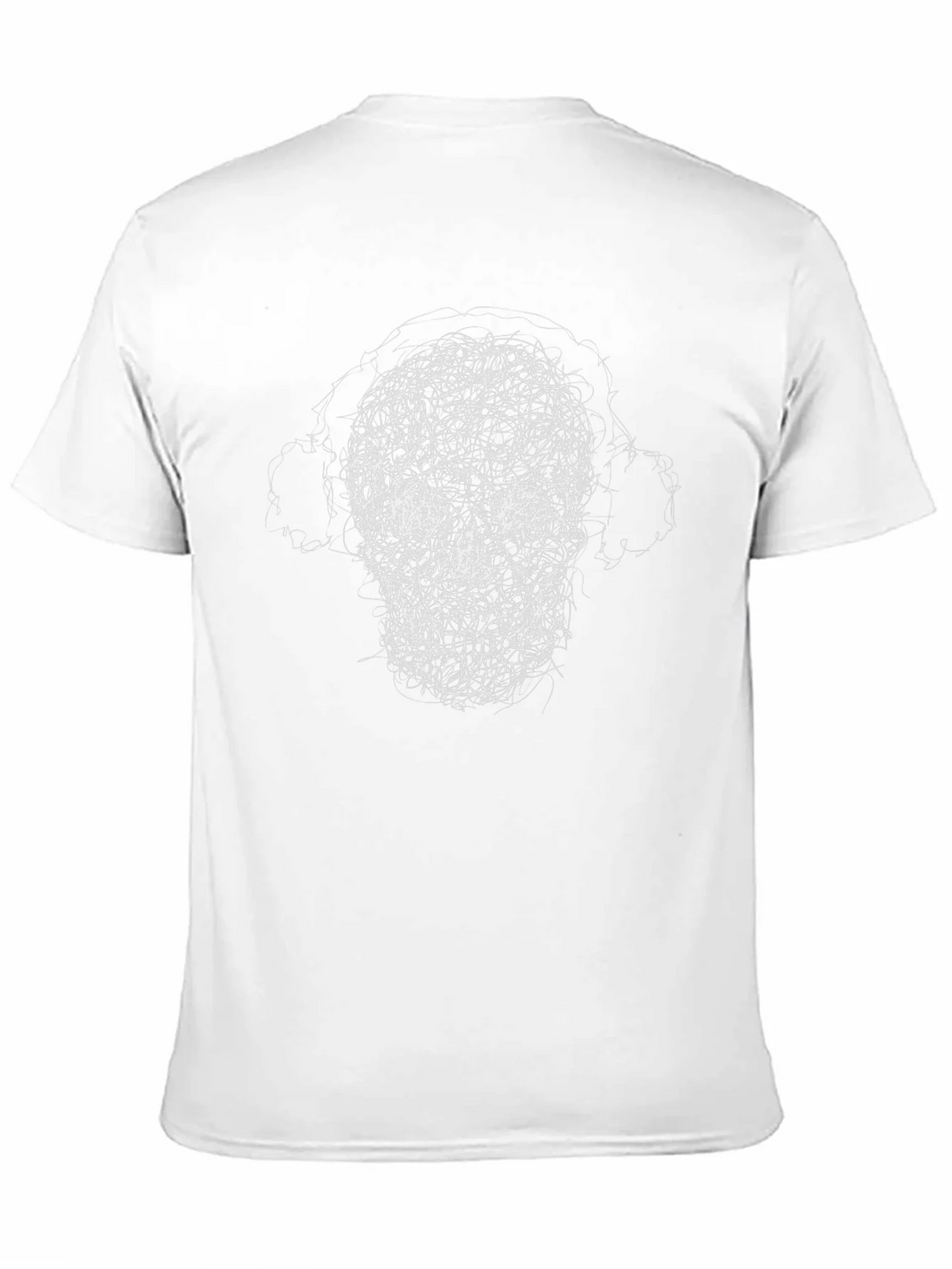 Skull Scribble Graphic Tee - Black Cotton Casual Shirt product image 9