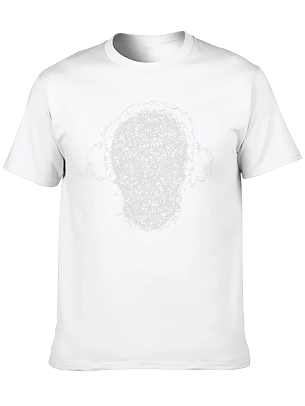 Skull Scribble Graphic Tee - Black Cotton Casual Shirt product image 8
