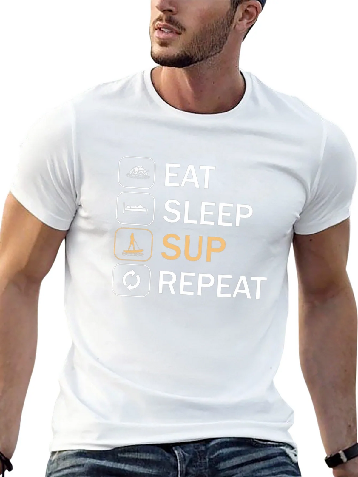 Eat Sleep SUP Repeat Graphic Tee product image 7