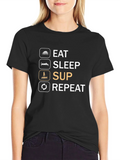 Eat Sleep SUP Repeat Graphic Tee product image 1