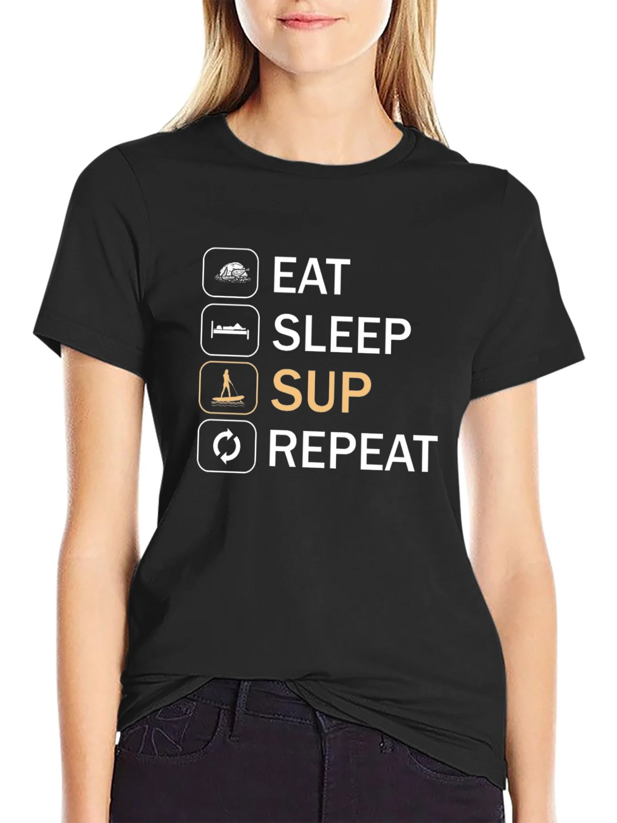 Eat Sleep SUP Repeat Graphic Tee product image 1