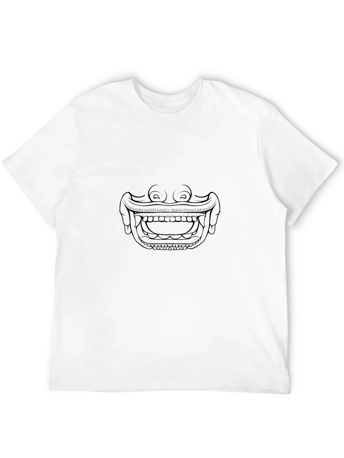 Line Art Mask Graphic Tee - Black Casual Shirt product image 8