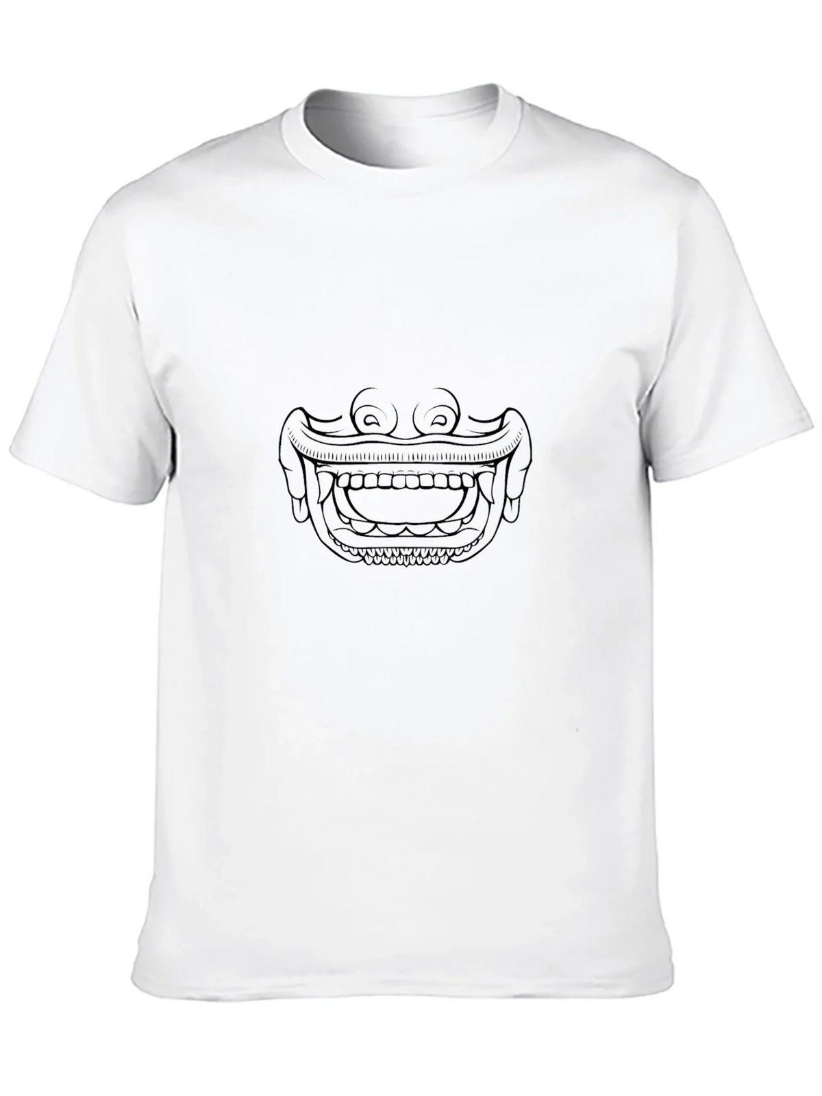 Line Art Mask Graphic Tee - Black Casual Shirt product image 7
