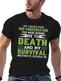Funny Death and Survival Graphic Tee product image 1
