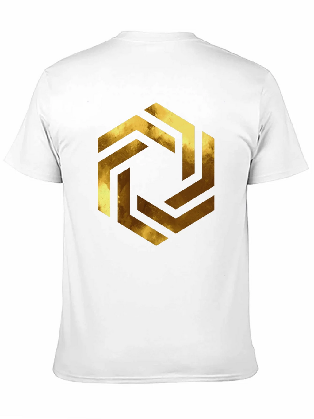 Abstract Geometric Gold Design Black T-Shirt product image 10