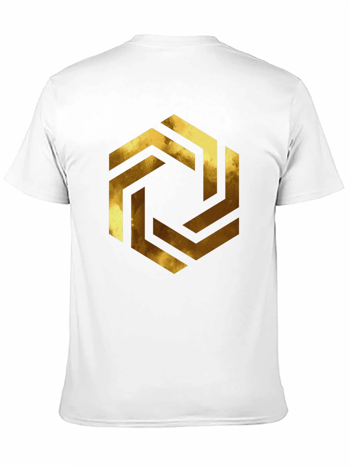 Abstract Geometric Gold Design Black T-Shirt product image 10
